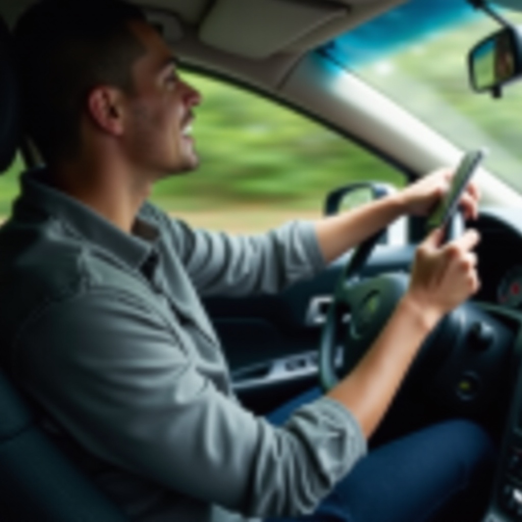 wie das Halten eines Handys während der Fahrt Unfälle verursacht